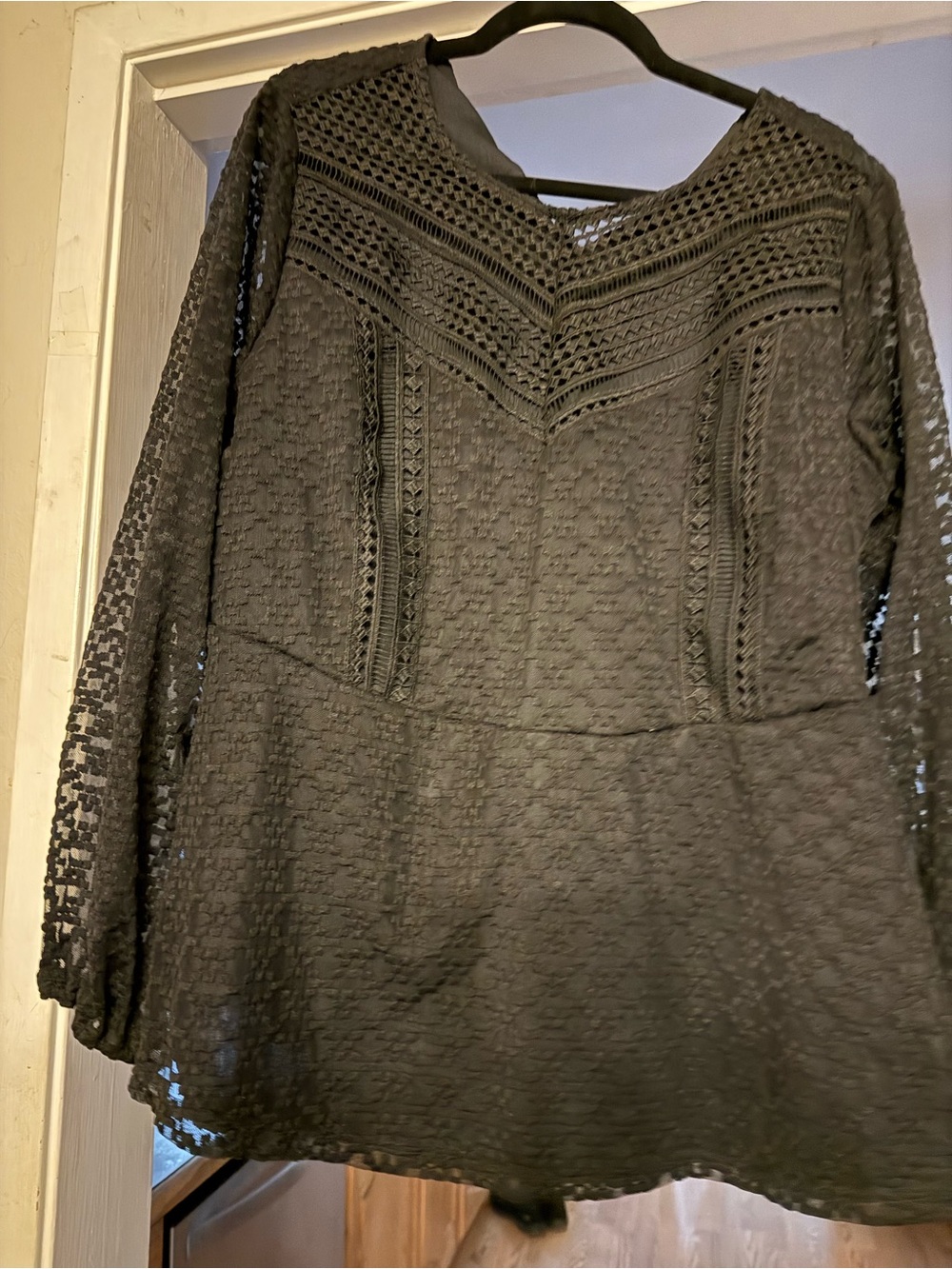 Lane Bryant Black Lace Accent Top